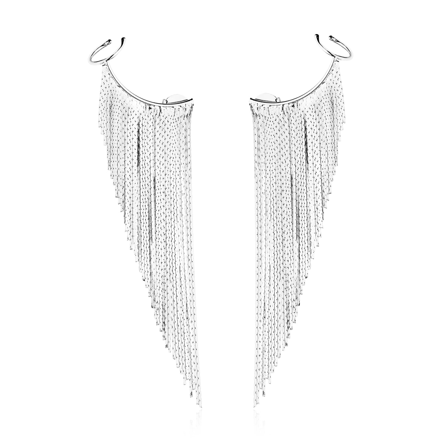 Bossa Tassel Fringe Earrings Silver House12