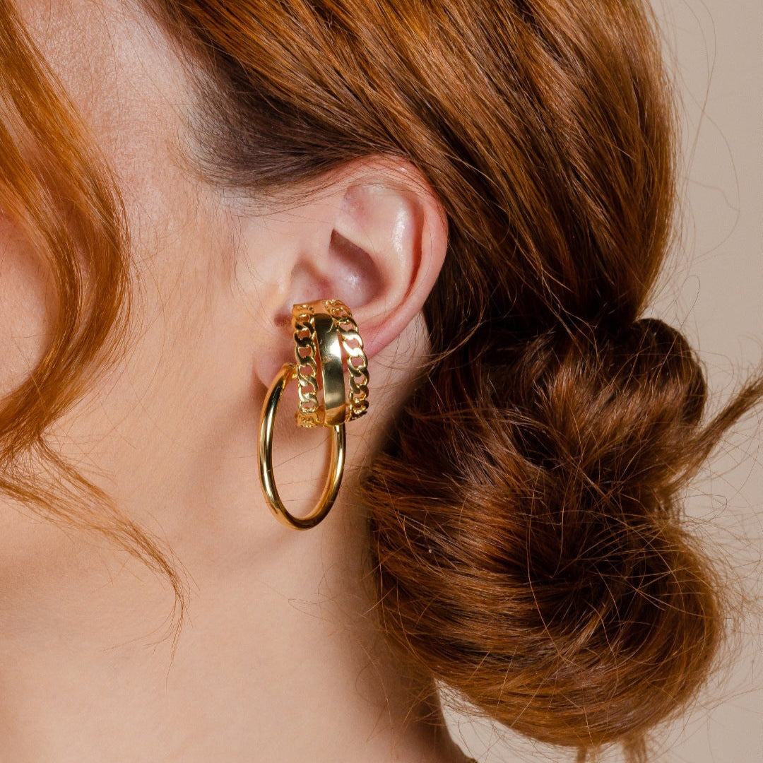 Simple Hoop Earrings Gold House12