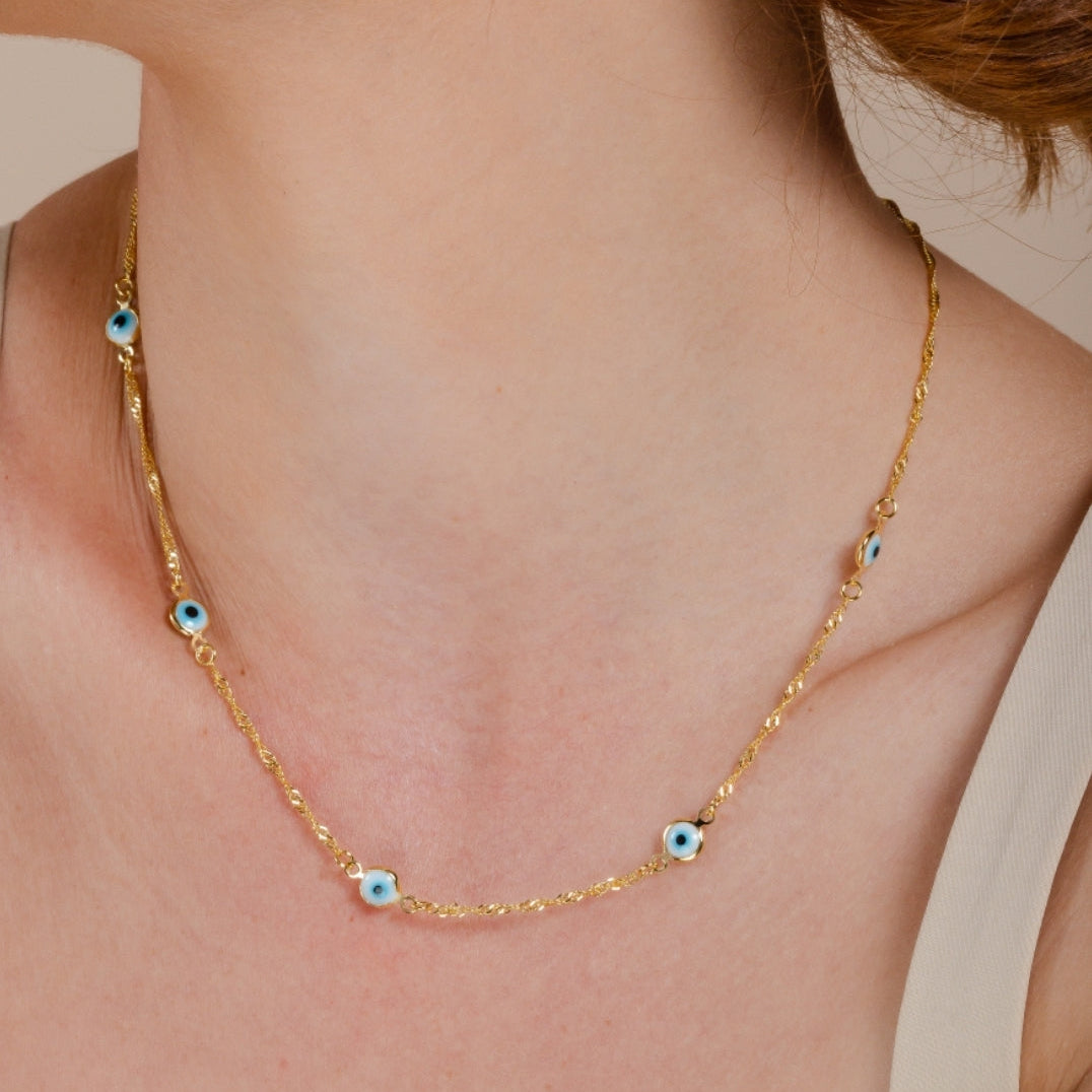 Golden Evil Eye Necklace