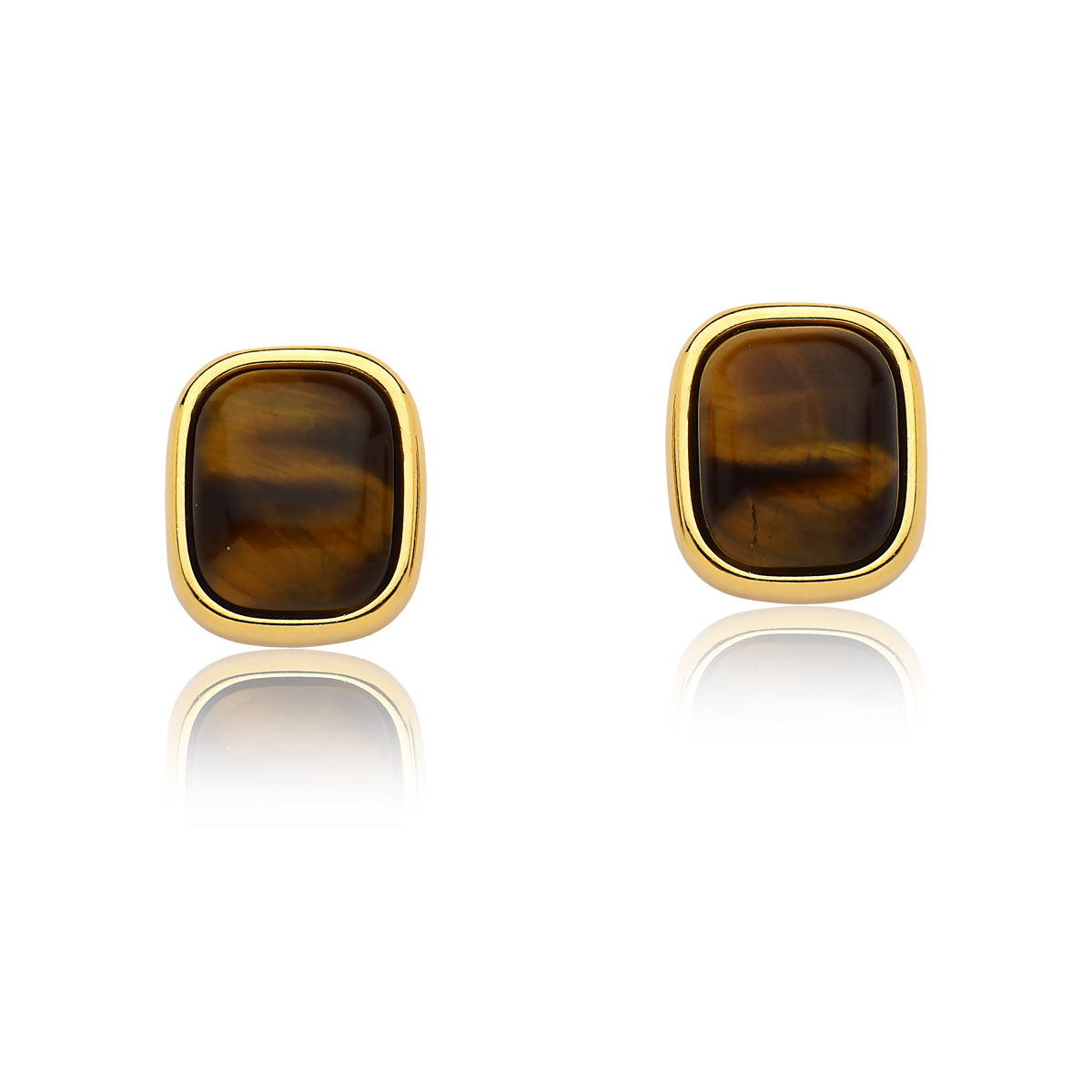 tigers eye golden earrings