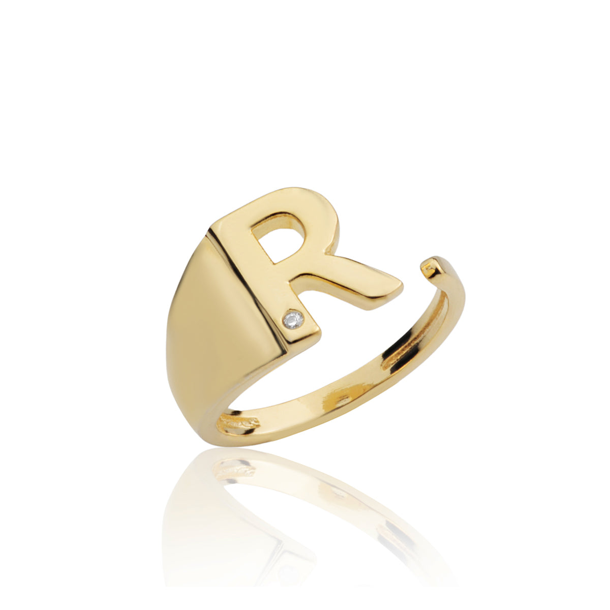 Name Ring Gold Ring R Letter R Letter Ring - Main Image