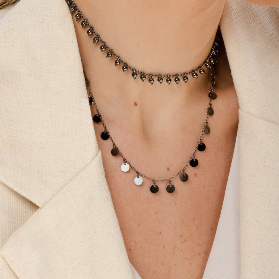 gunmetal necklace