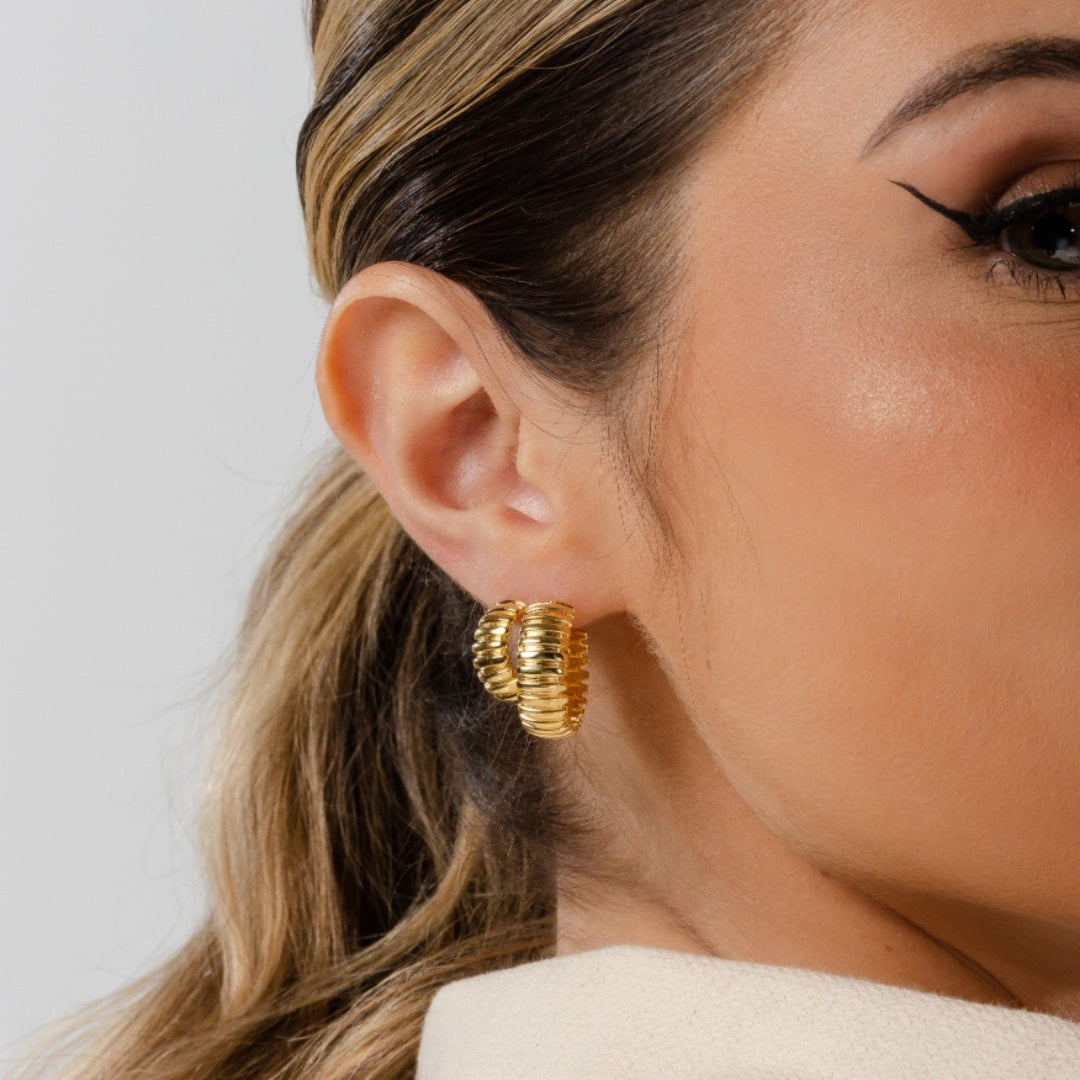 elegant small golden hoop earrings