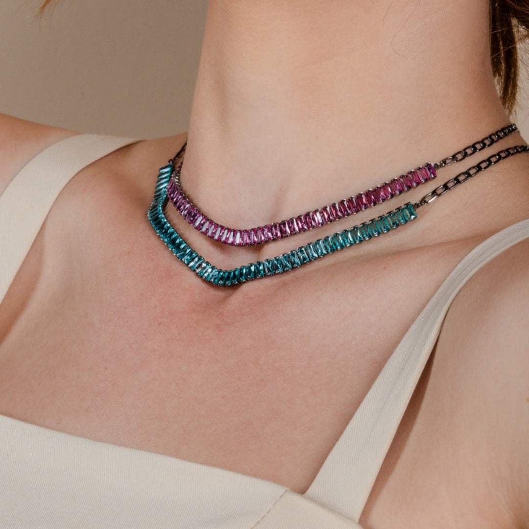 Blue crystal necklace
