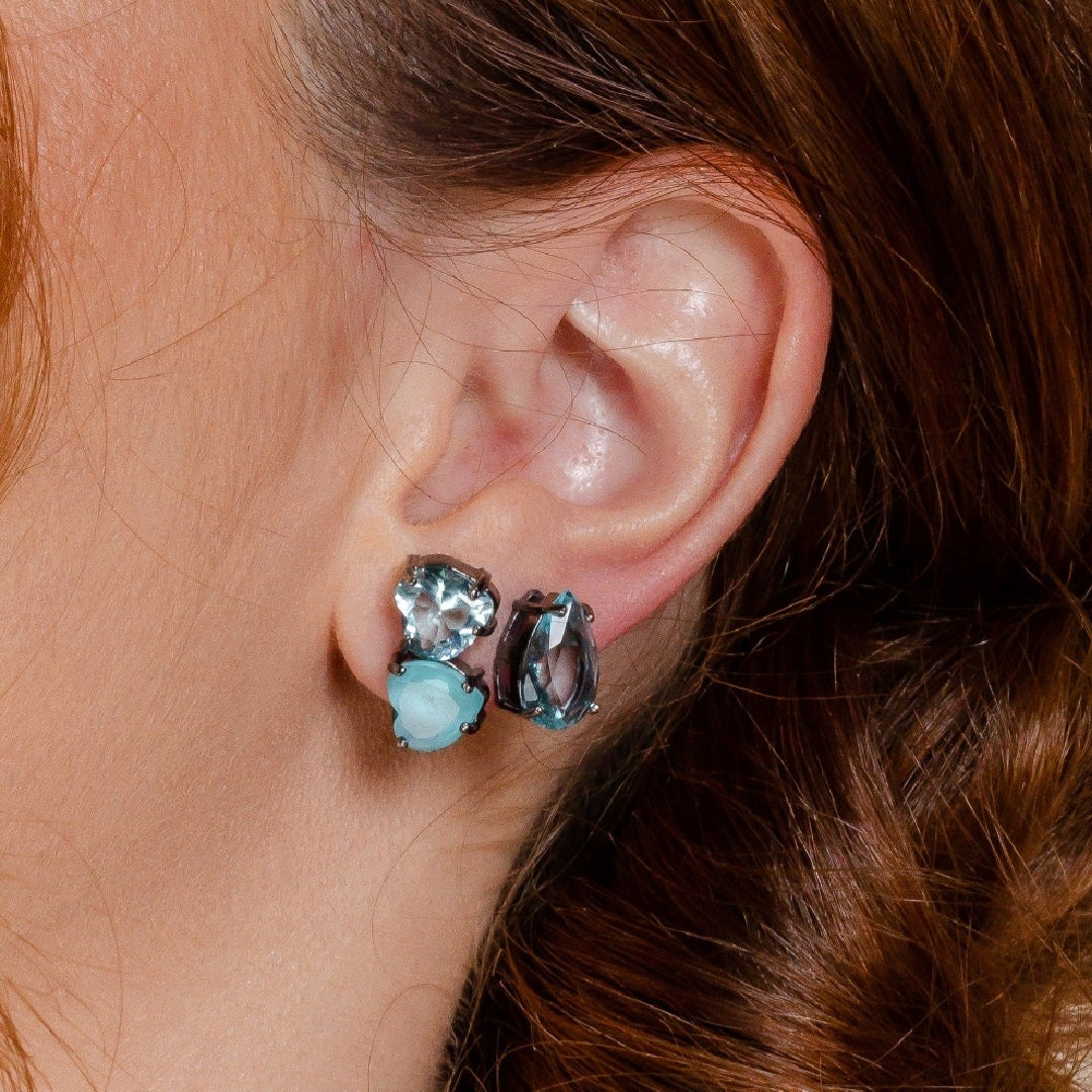 blue crystal earrings