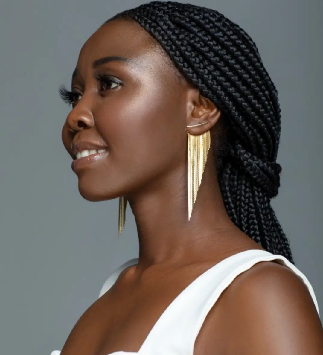 Golden fringe earrings