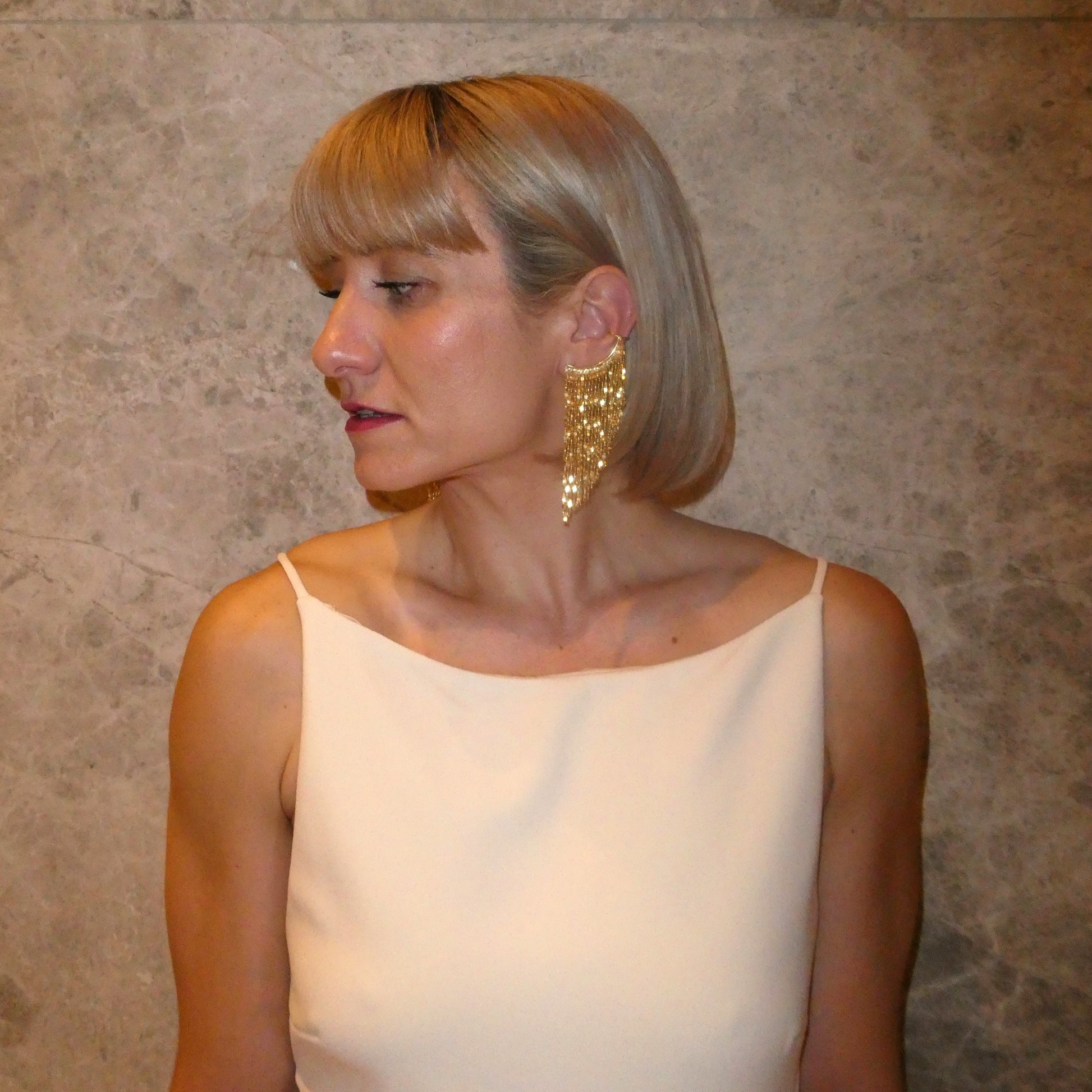 golden statement earrings