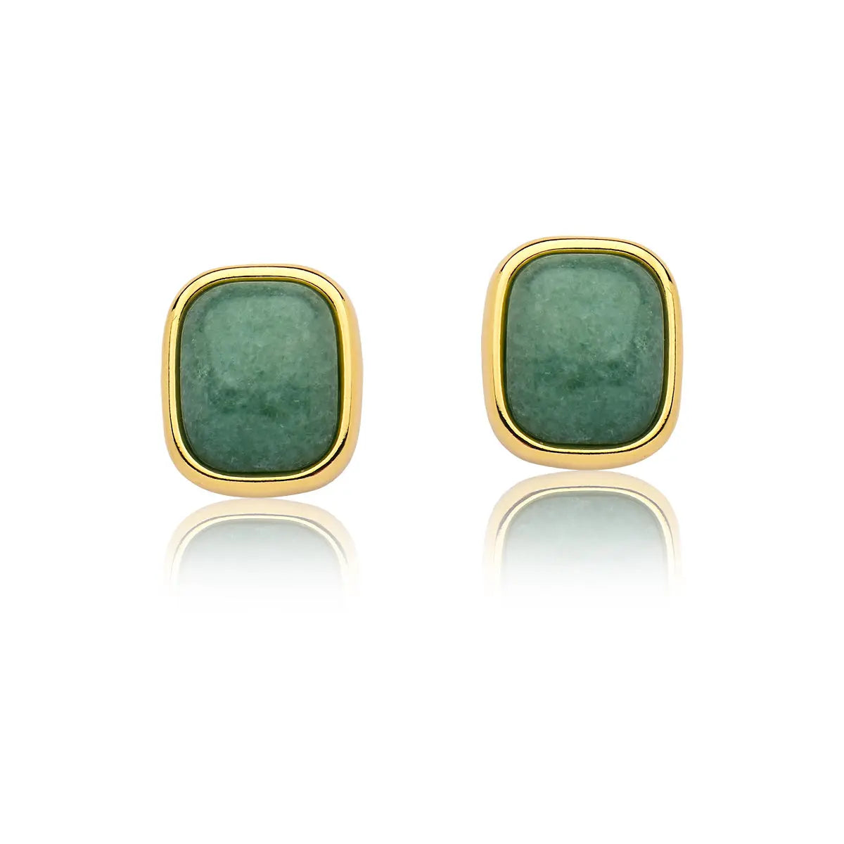 Green Quartz Earrings – Gold (size large)