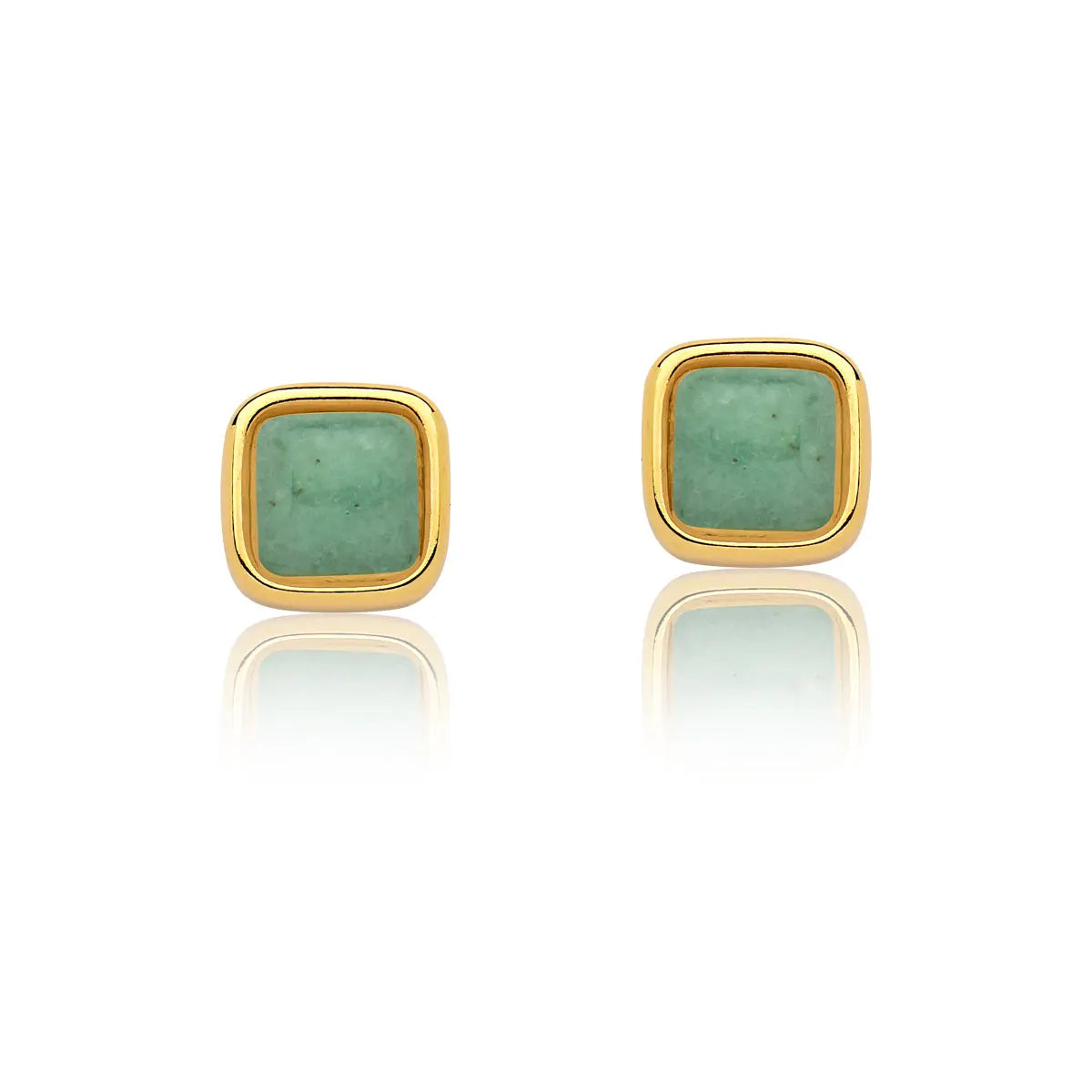 Green Quartz Earrings – Gold (size small)