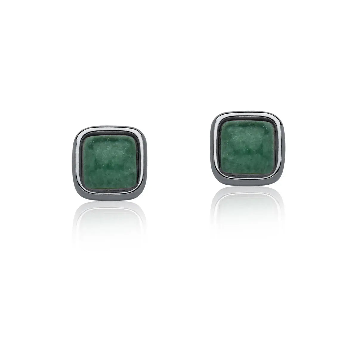 Green Quartz Earrings – Gunmetal (size small)
