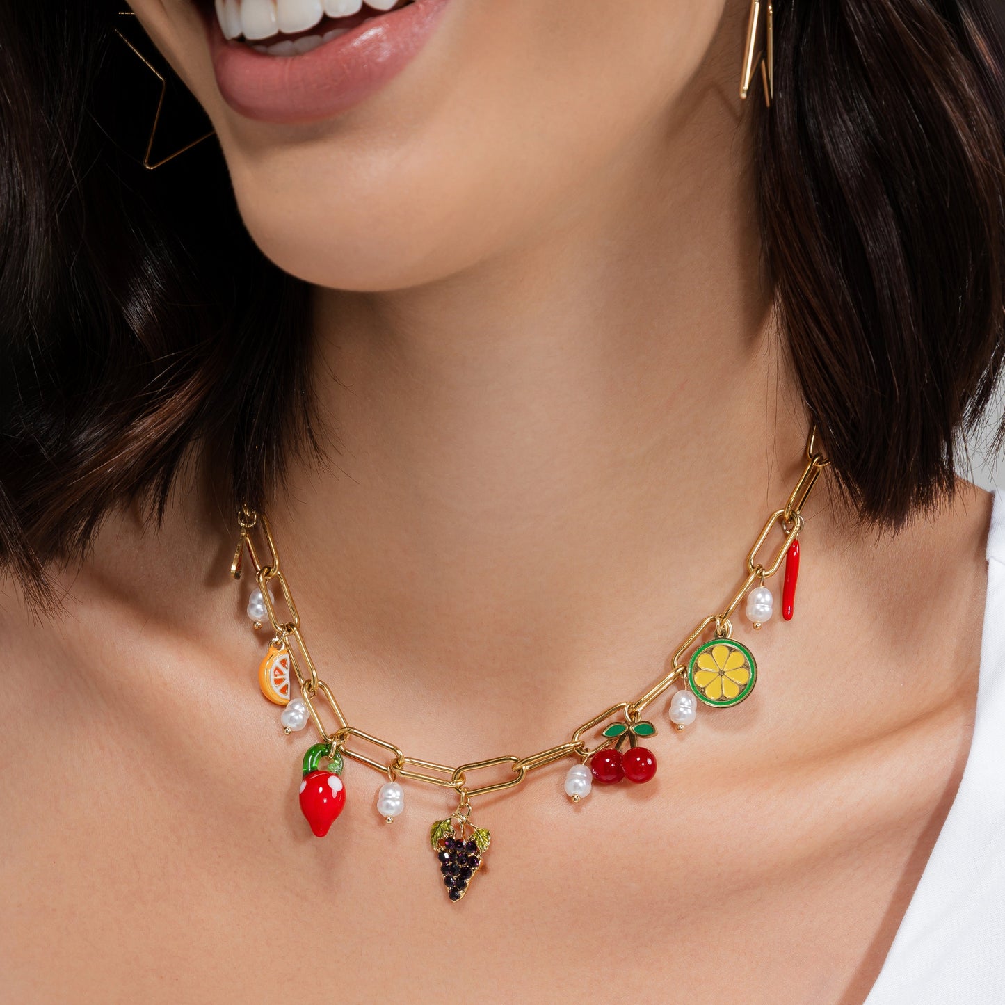 Fruit Pendant Golden Necklace House12
