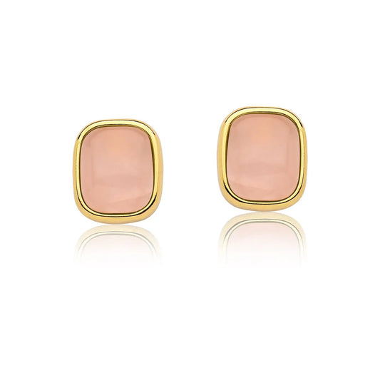 Rose Quartz Earrings – Gold (size large)