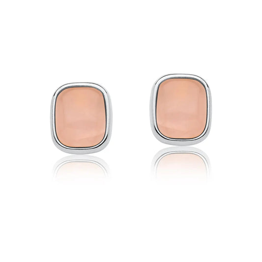 Rose Quartz Earrings – Rhodium (size large)