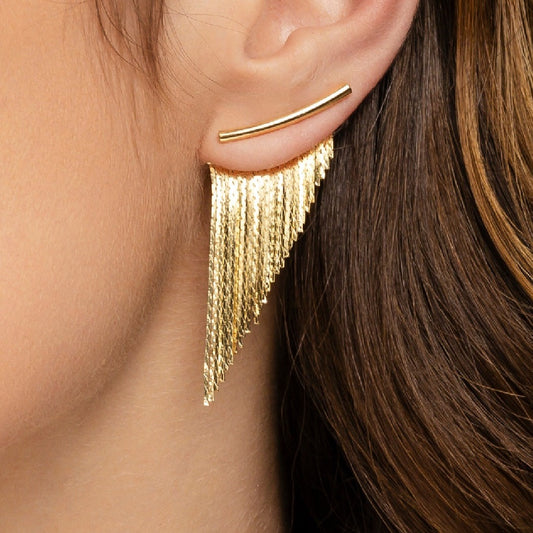 golden tassel earrings