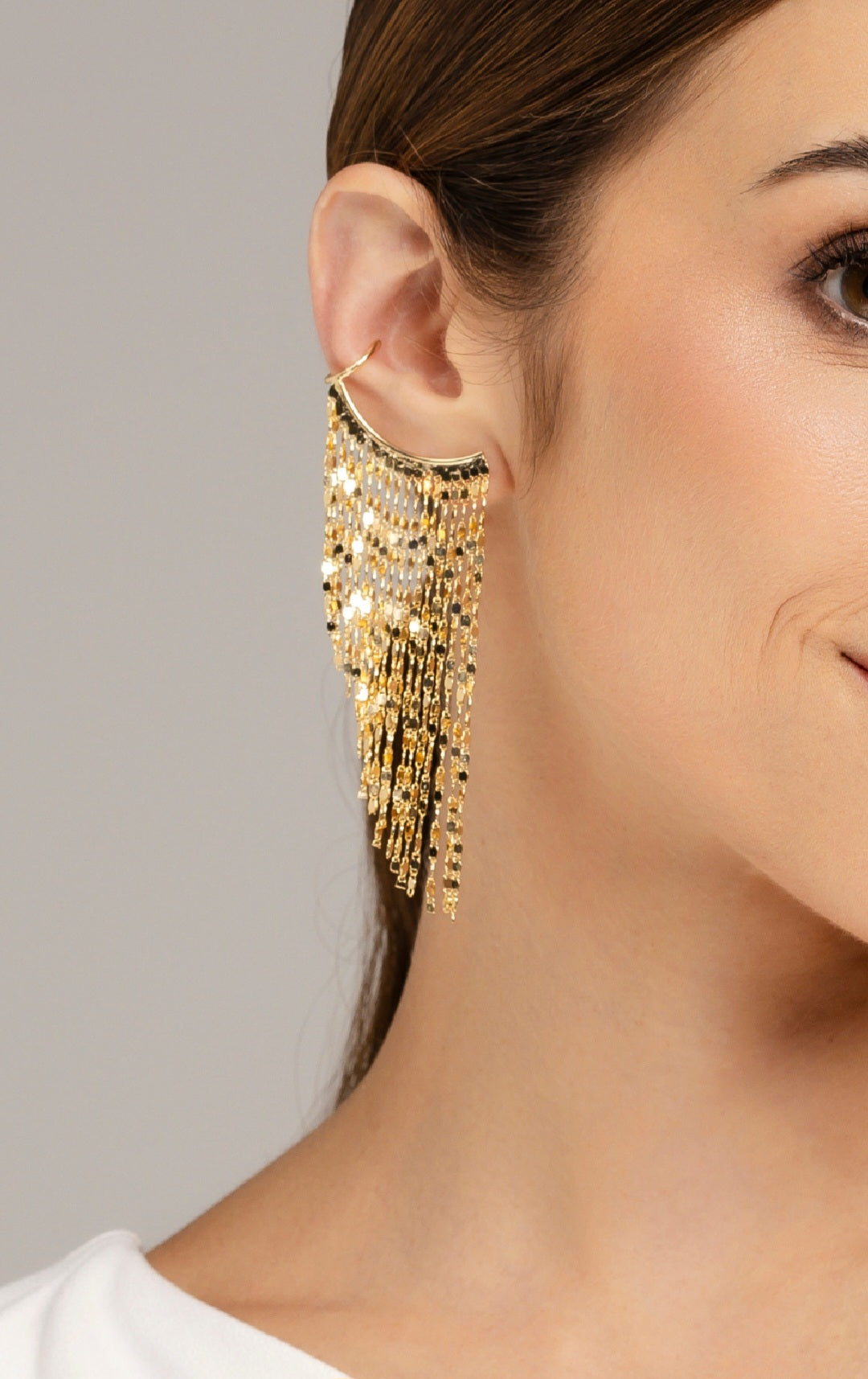 Golden statement earrings