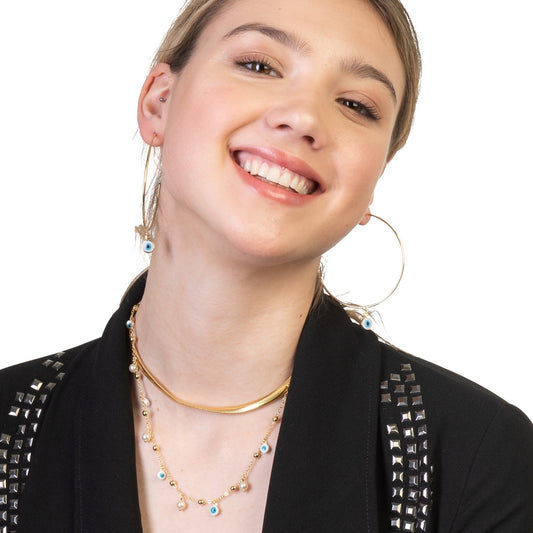 Pearl and Greek Eye Necklace House12