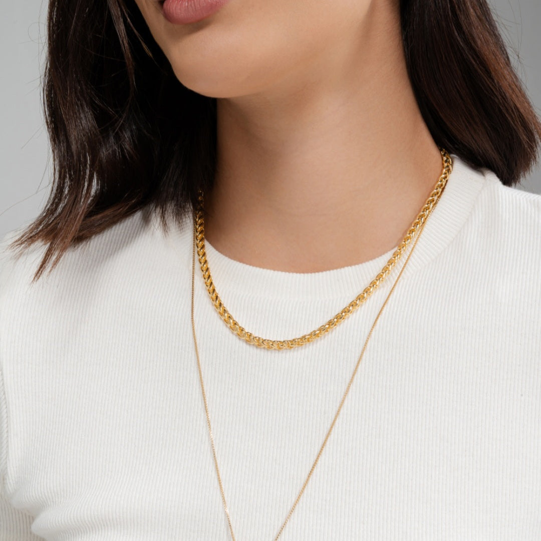 Round Snake Necklace Gold House12