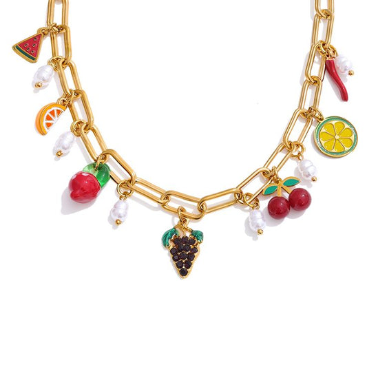Fruit Pendant Golden Necklace House12