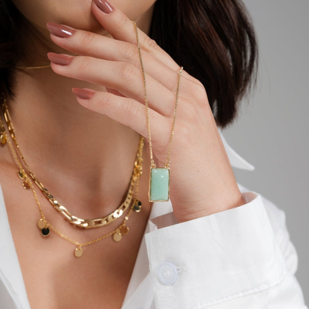 green gemstone necklace