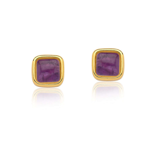 amethyst golden earrings