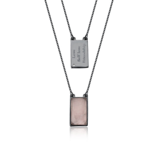 Rose crystal necklace