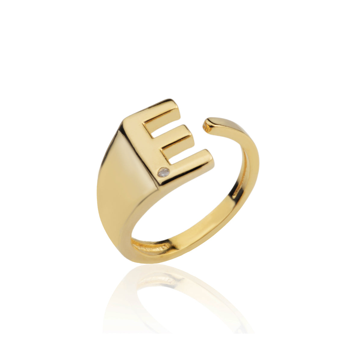 E Letter Golden Ring