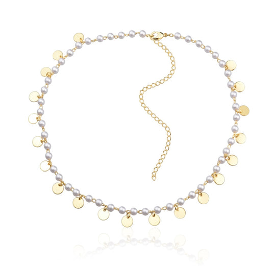 golden pearl necklace
