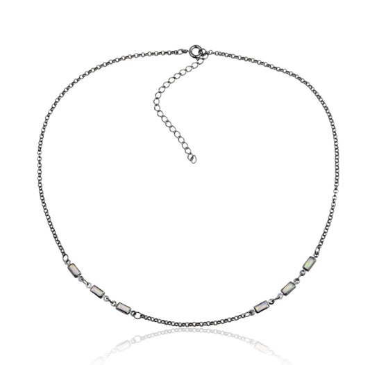 Delicate gunmetal necklace